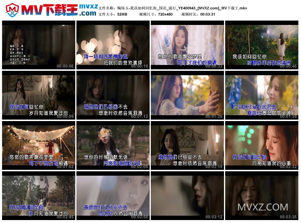 陶钰玉-我该如何回忆你_国语_流行_YE400943